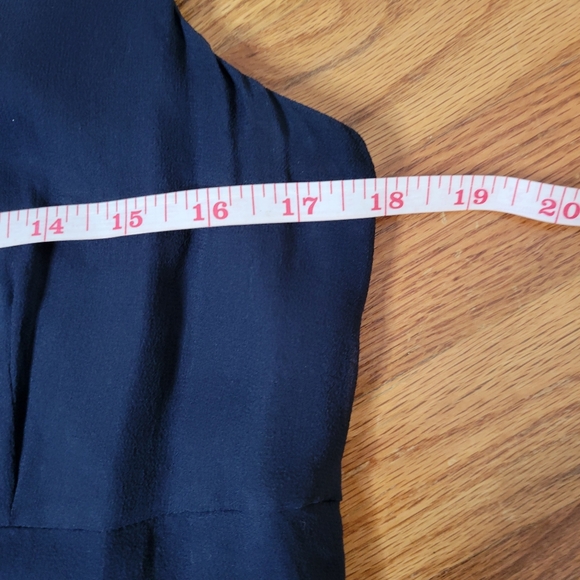 Robbie Bee 100% Silk  floral Navy Sleeveless Dress Size 10 - Picture 9 of 14